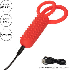 Silicone Rechargeable Vertical Dual Enhancer – Dual-Ended Silicone Vibrator