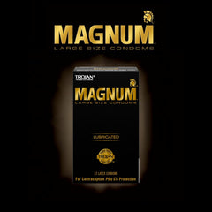 Trojan Magnum Original Large Size Lubricated Condoms – 12 Pack Premium Latex Condoms with Reservoir Tip