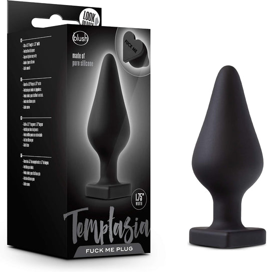 Temptasia Fuck Me Butt Plug Black – Silicone Heart Base Anal Plug