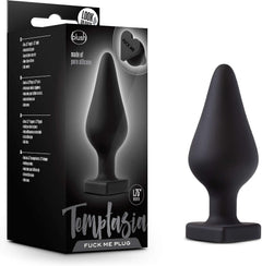 Temptasia Fuck Me Butt Plug Black – Silicone Heart Base Anal Plug