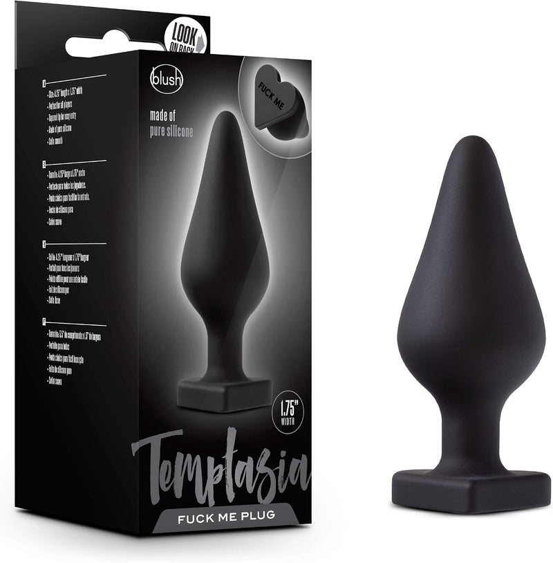 Temptasia Fuck Me Butt Plug Black – Silicone Heart Base Anal Plug