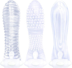 The 9's Vibrating Sextenders Contoured Sleeve – Clear TPR Penis Extender with Vibration