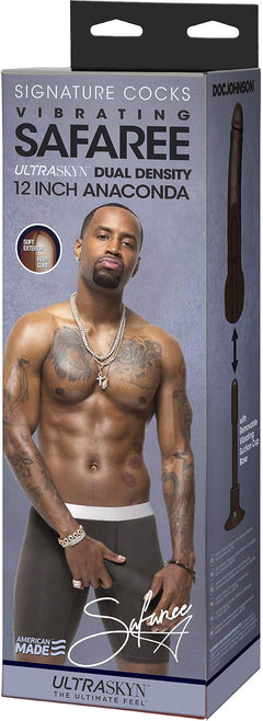 Signature Cocks Safaree ULTRASKYN Vibrating 12 Inch Anaconda – Realistic Vibrating Stroker