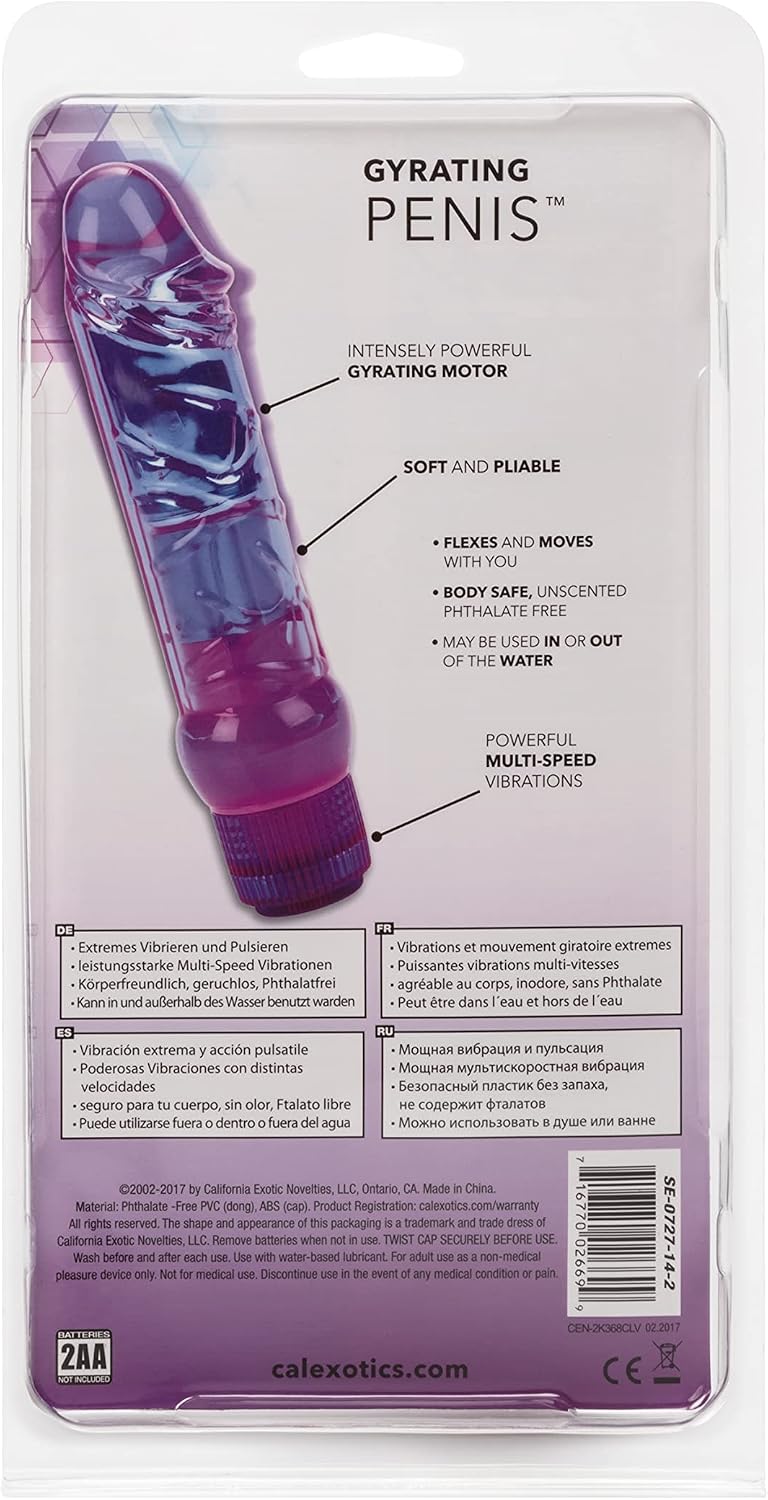 Waterproof Crystalessence Gyrating Penis – 6.5" Multi-Speed Vibrating Massager