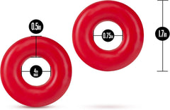 Stay Hard Donut Rings Oversized Red 2-Pack – Stretchy TPE Cock Rings