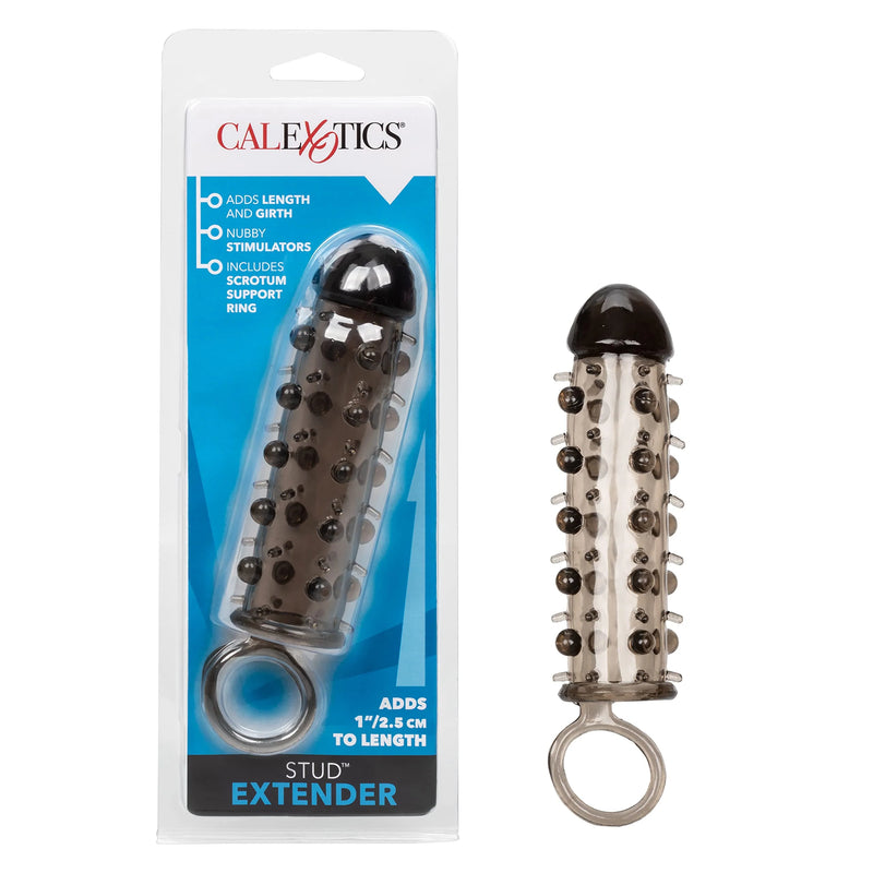 CalExotics Stud Extender with Support Ring Smoke – Silicone Enhancement Sleeve