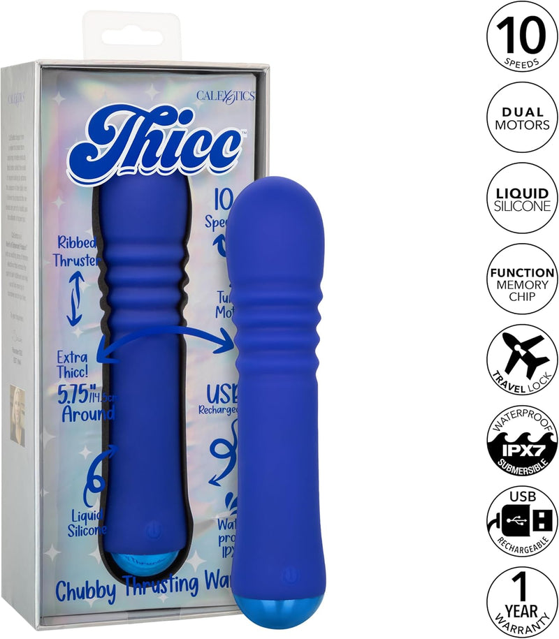 Thicc Chubby Thrusting Wand – Rechargeable Thick Silicone Thrusting Vibrator
