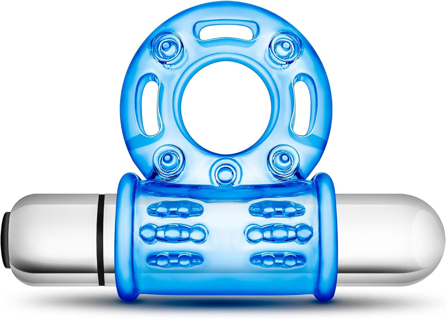 Stay Hard 10 Function Vibrating Bull Ring Blue – Rechargeable Silicone Cock Ring