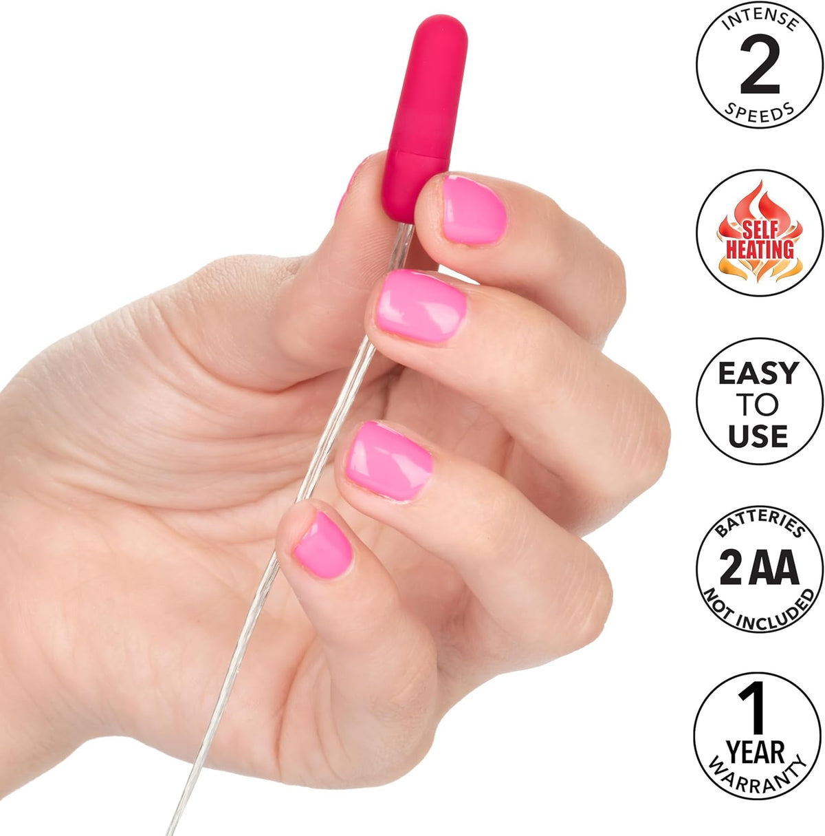 Whisper Micro Bullet Pink – Quiet 2-Speed Heated Bullet Massager | CalExotics