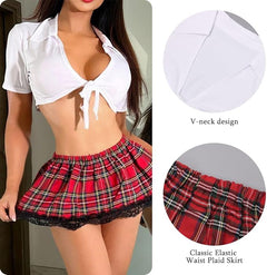 Study Break Red Medium – Lace Schoolgirl Lingerie Set