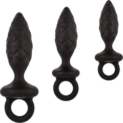 CalExotics Silicone Anal Probe Kit – 3-Piece Graduated Quilted Butt Plug Set
