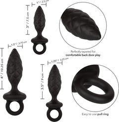 CalExotics Silicone Anal Probe Kit – 3-Piece Graduated Quilted Butt Plug Set
