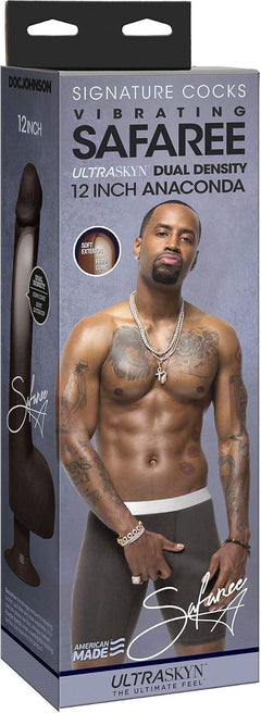 Signature Cocks Safaree ULTRASKYN Vibrating 12 Inch Anaconda – Realistic Vibrating Stroker