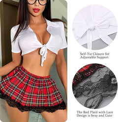 Study Break Red Medium – Lace Schoolgirl Lingerie Set