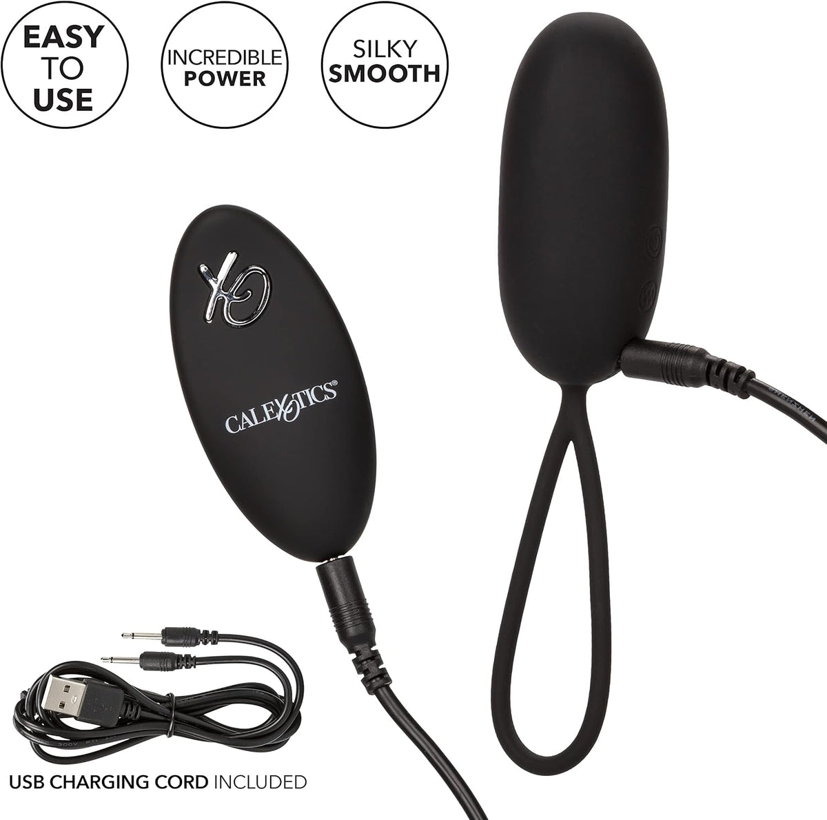 Silicone Remote Rechargeable Egg Vibrator Black – Wireless Remote-Controlled