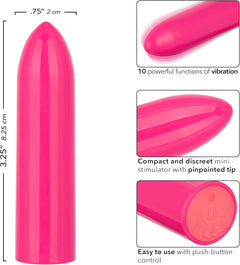 Turbo Buzz Classic Mini Bullet Pink – Rechargeable Waterproof Mini Bullet Vibrator by CalExotics
