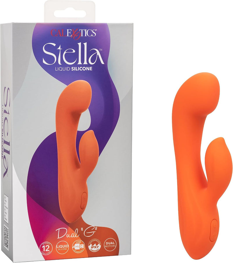CalExotics Stella Liquid Silicone Dual G Vibrator – Rechargeable Waterproof Rabbit Vibrator