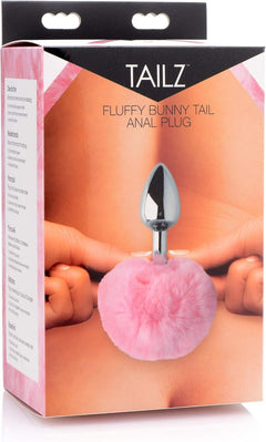TAILZ Pink Fluffy Bunny Tail Anal Plug – Silicone Plug with Faux Fur Bunny Tail