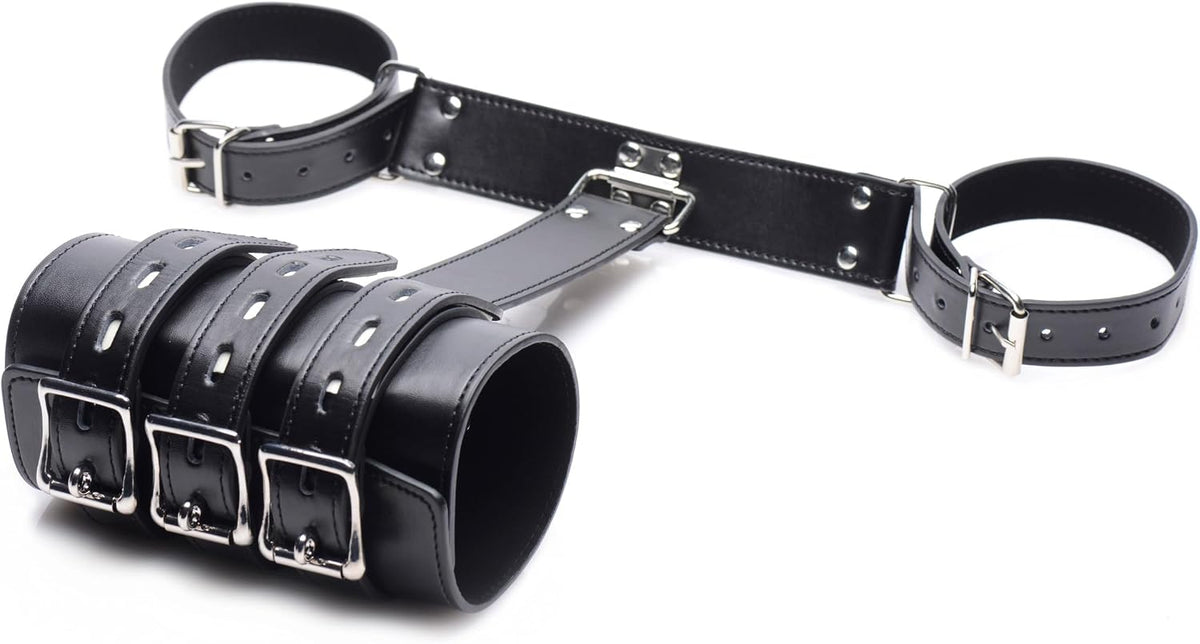 Strict Arm Binder Black – Adjustable PU Leather Bondage Restraint