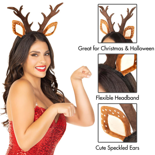 Fawn Ear Antler Animal Costume Headband