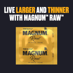 Trojan Magnum Raw Large Size Ultra Thin Lubricated Condoms – 10 Pack Premium Latex Condoms with Reservoir Tip