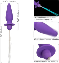 CalExotics Southern Lights Vibrating Light-Up Anal Probe Purple – Rechargeable Silicone Massager