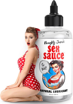 Naughty Jane's Sex Sauce Extra Creamy Lube 8 oz – Thick Water-Based Personal Lubricant