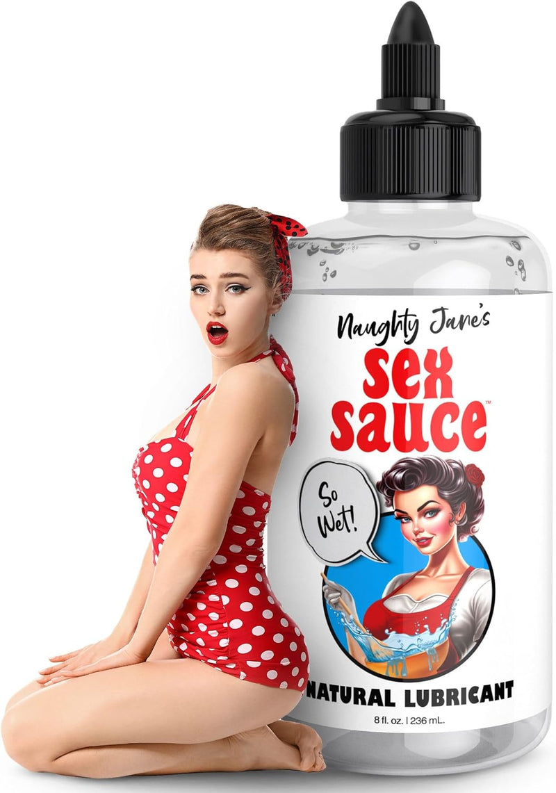 Naughty Jane's Sex Sauce Extra Creamy Lube 8 oz – Thick Water-Based Personal Lubricant