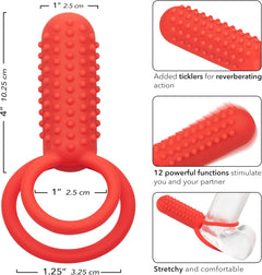 Silicone Rechargeable Vertical Dual Enhancer – Dual-Ended Silicone Vibrator