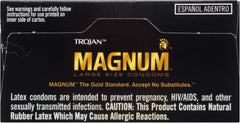 Trojan Magnum Original Large Size Lubricated Condoms – 12 Pack Premium Latex Condoms with Reservoir Tip