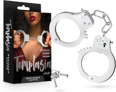 Temptasia Beginner Cuffs Silver – Adjustable Stainless Steel Bondage Handcuffs