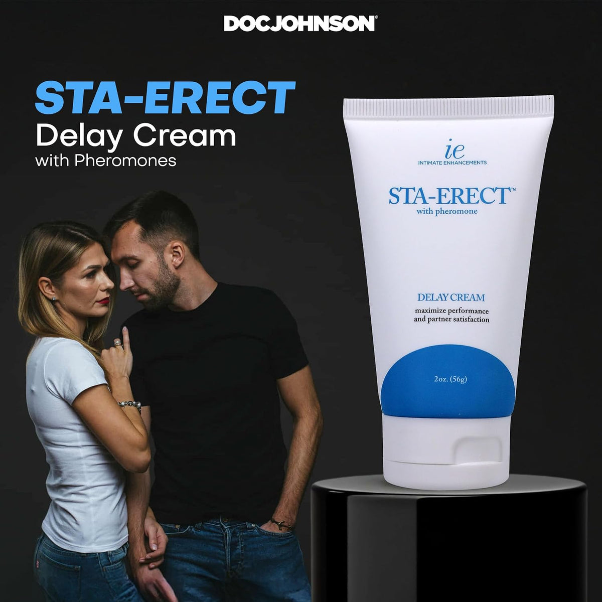 Doc Johnson Sta-Erect Delay Cream 2 oz – Benzocaine Desensitizing Male Enhancement Cream