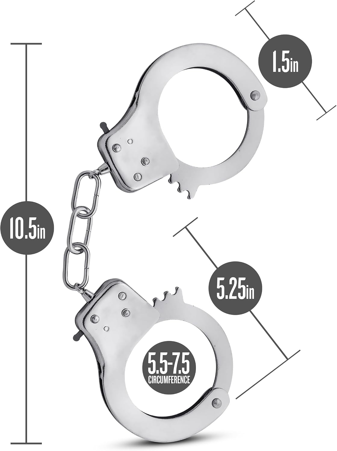 Temptasia Beginner Cuffs Silver – Adjustable Stainless Steel Bondage Handcuffs