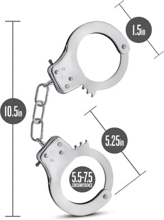 Temptasia Beginner Cuffs Silver – Adjustable Stainless Steel Bondage Handcuffs