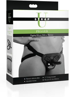 Strap U Pegged Pegging Dildo with Harness – Adjustable Silicone Harness Kit