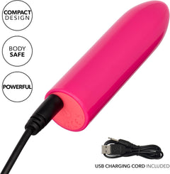Turbo Buzz Classic Mini Bullet Pink – Rechargeable Waterproof Mini Bullet Vibrator by CalExotics