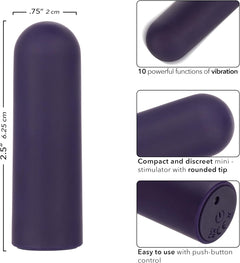 Turbo Buzz Round Mini Bullet Purple – Rechargeable Waterproof Mini Bullet Vibrator by CalExotics