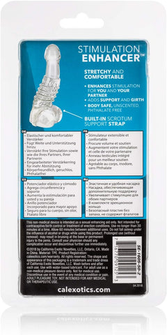 CalExotics Stimulation Enhancer Clear – Textured TPE Girth Enhancing Sleeve