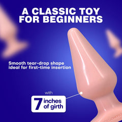 Classic Butt Plug – Large Smooth Plug with Flared Base