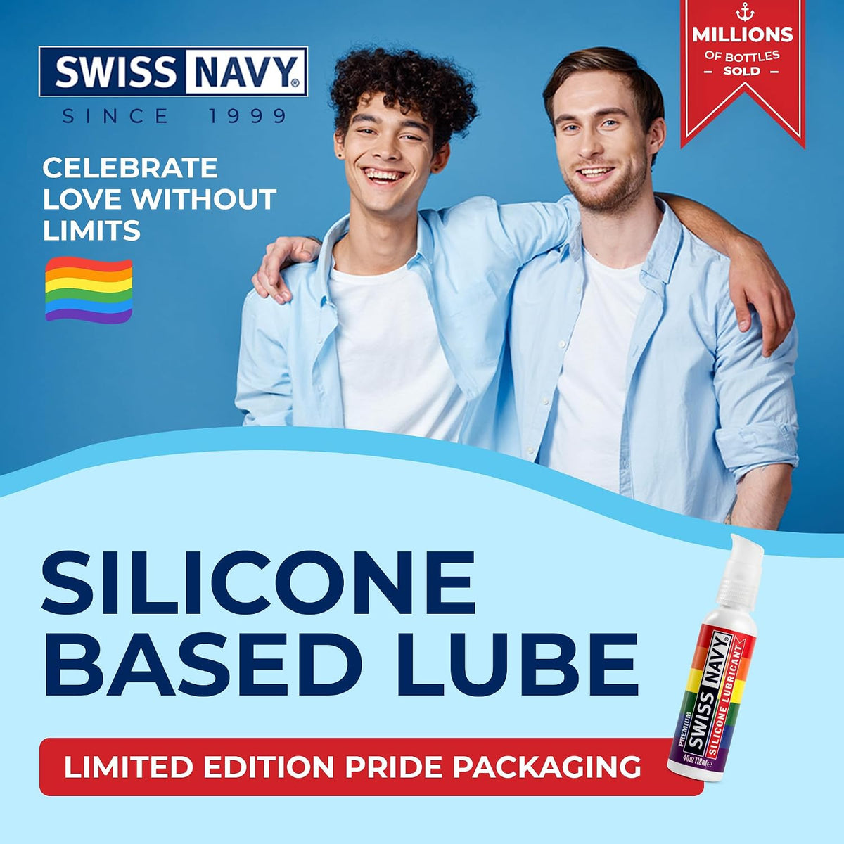 Swiss Navy Pride Silicone Lubricant 4 oz – Premium Long-Lasting Personal Lube