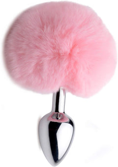 TAILZ Pink Fluffy Bunny Tail Anal Plug – Silicone Plug with Faux Fur Bunny Tail