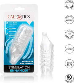 CalExotics Stimulation Enhancer Clear – Textured TPE Girth Enhancing Sleeve