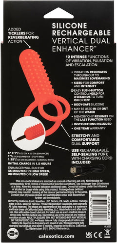 Silicone Rechargeable Vertical Dual Enhancer – Dual-Ended Silicone Vibrator