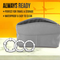 Stay Hard Beaded Cock Rings 3-Pack Clear – Stretch TPE Graduated Ring Set