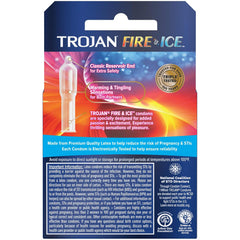 Trojan Pleasures Fire & Ice Lubricated Condoms – 3 Pack Dual Action Warming & Tingling Latex Condoms