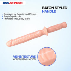 Doc Johnson Manhandler – Flesh 14.5-Inch Classic Dildo with Handle