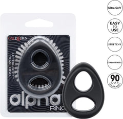 Ultra-Soft Dual Ring Silicone Cock Ring – Stretchy Dual Enhancer Ring with Scrotum Support | CalExotics