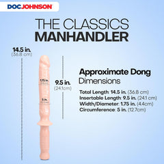 Doc Johnson Manhandler – Flesh 14.5-Inch Classic Dildo with Handle