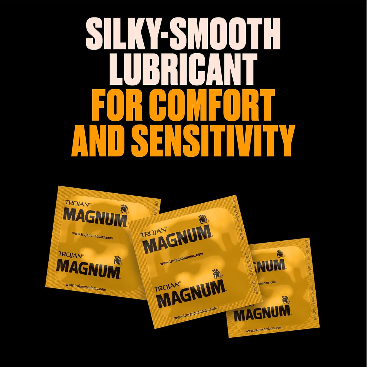 Trojan Magnum Ecstasy UltraSmooth Lubricated Condoms – Large Size Textured Latex Condoms 10 Pack