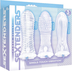 The 9's Vibrating Sextenders Contoured Sleeve – Clear TPR Penis Extender with Vibration